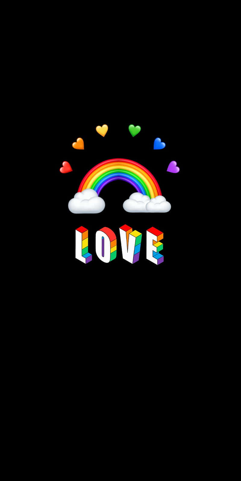 Pride Love Rainbow Hearts Wallpaper