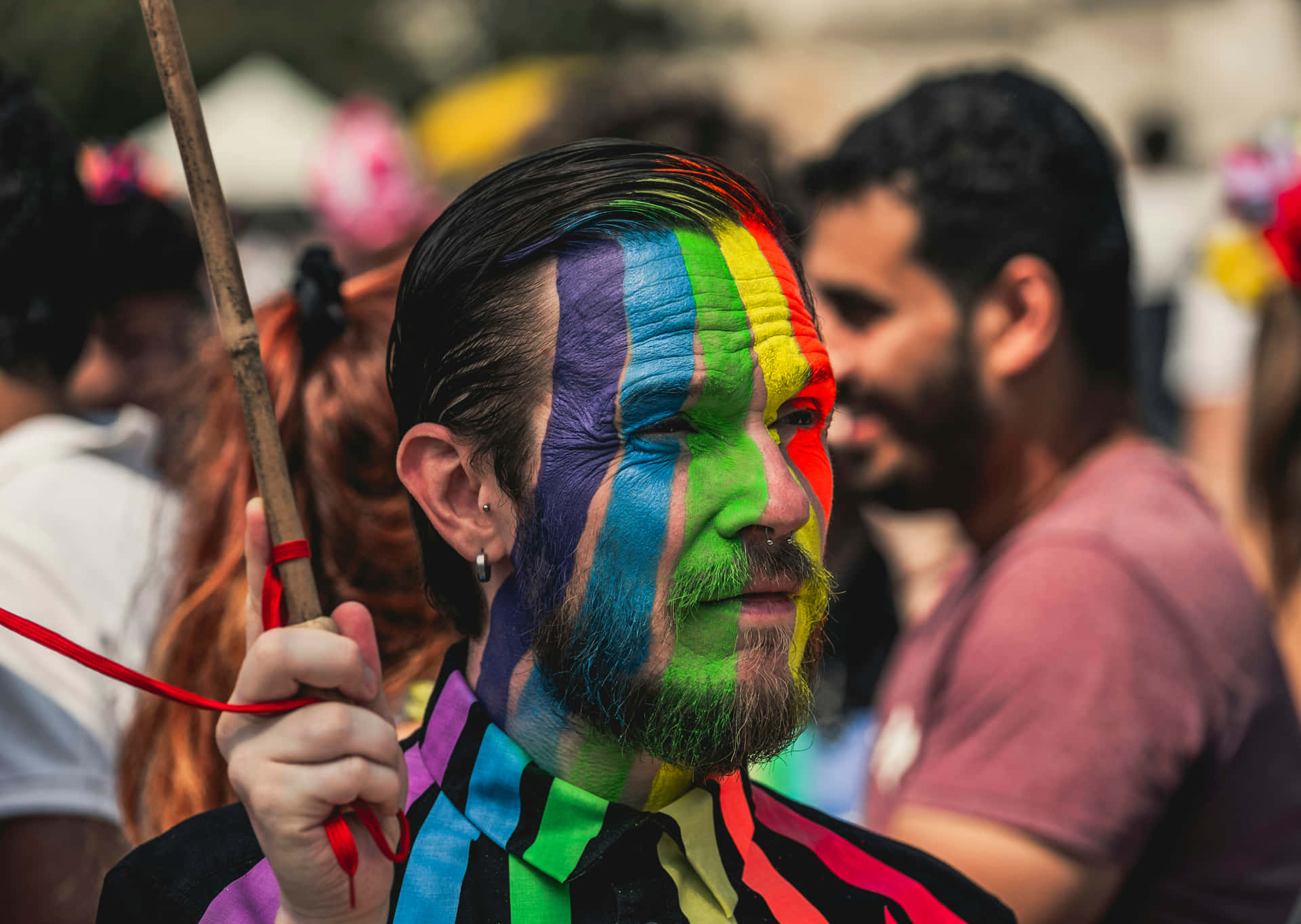 Pride_ March_ Rainbow_ Face_ Paint Wallpaper