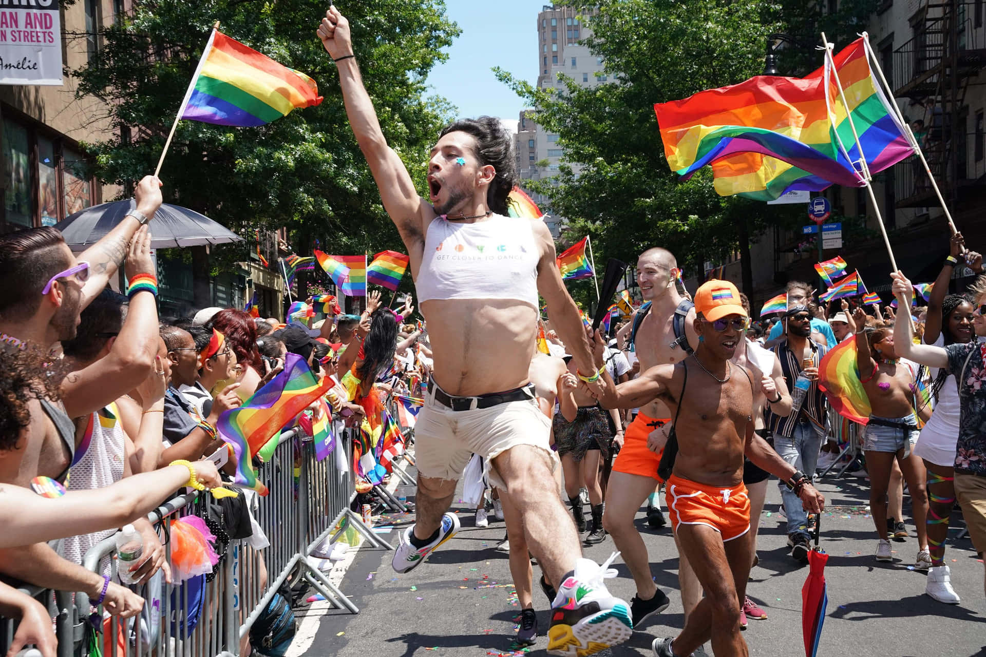 Homosexual Male Jumping Pride Picture