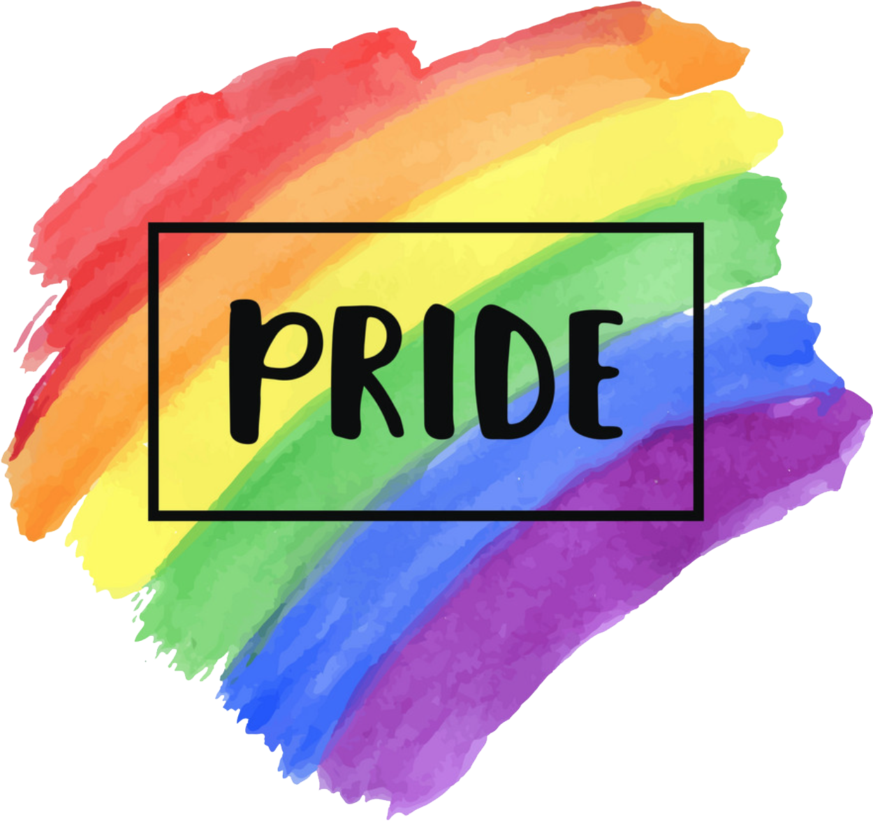 Pride Rainbow Brushstrokes PNG