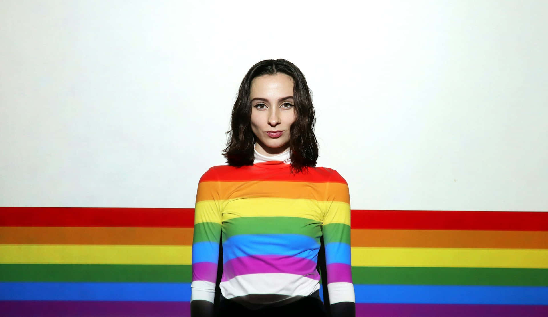 Pride Striped Shirt Woman Wallpaper