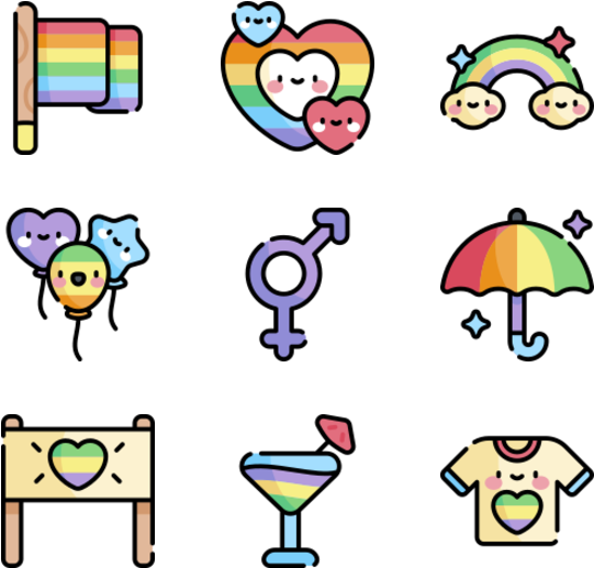 Pride Themed Icons Set PNG