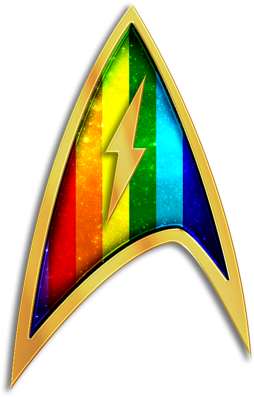 Pride Themed Star Trek Combadge PNG