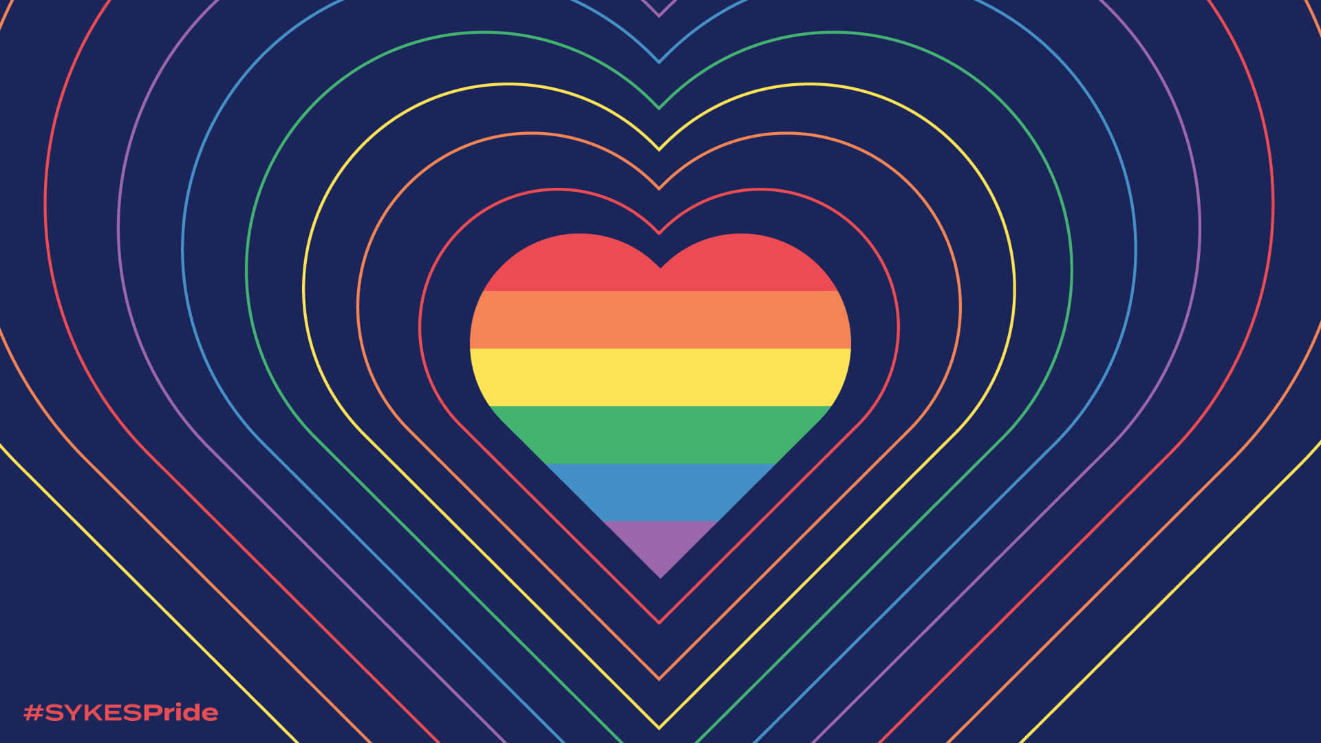 Rainbow Heart With Rainbow Lines