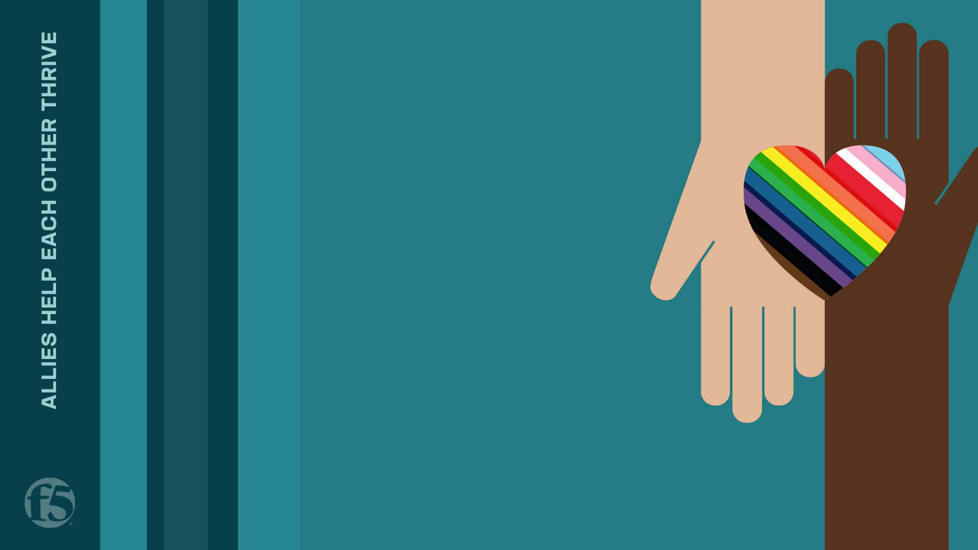 A Hand Holding A Heart With Rainbow Colors
