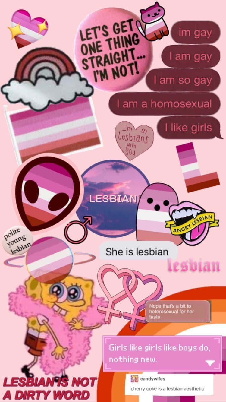 Prideful Lesbian Collage P F P Wallpaper