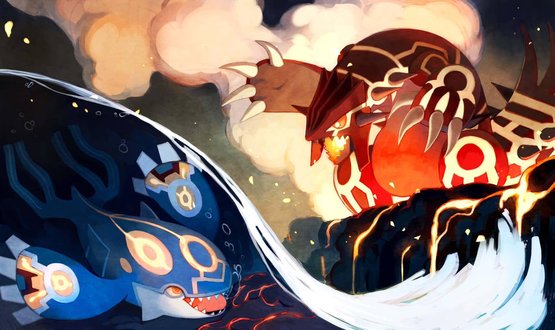Primal Groudon And Primal Kyogre In Their Habitats Picture