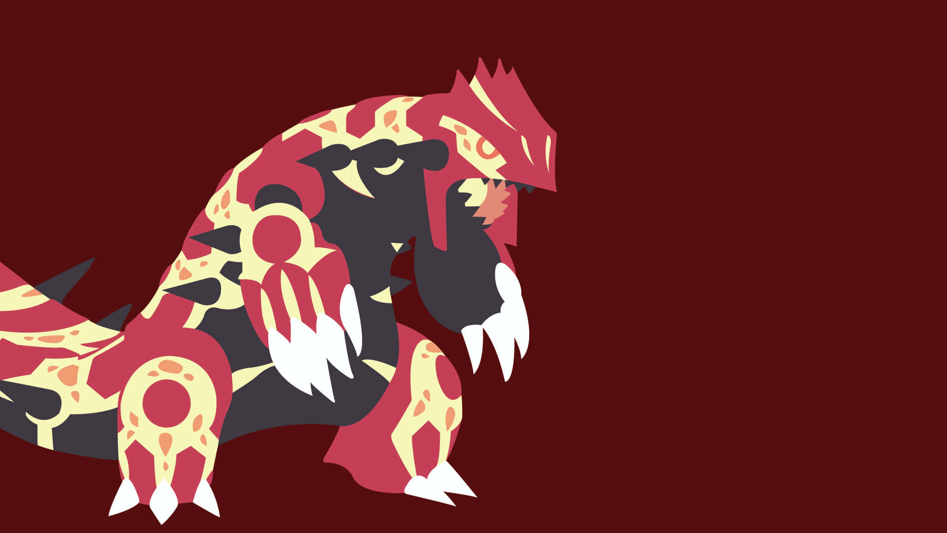 Primal Groudon In Maroon Background Picture