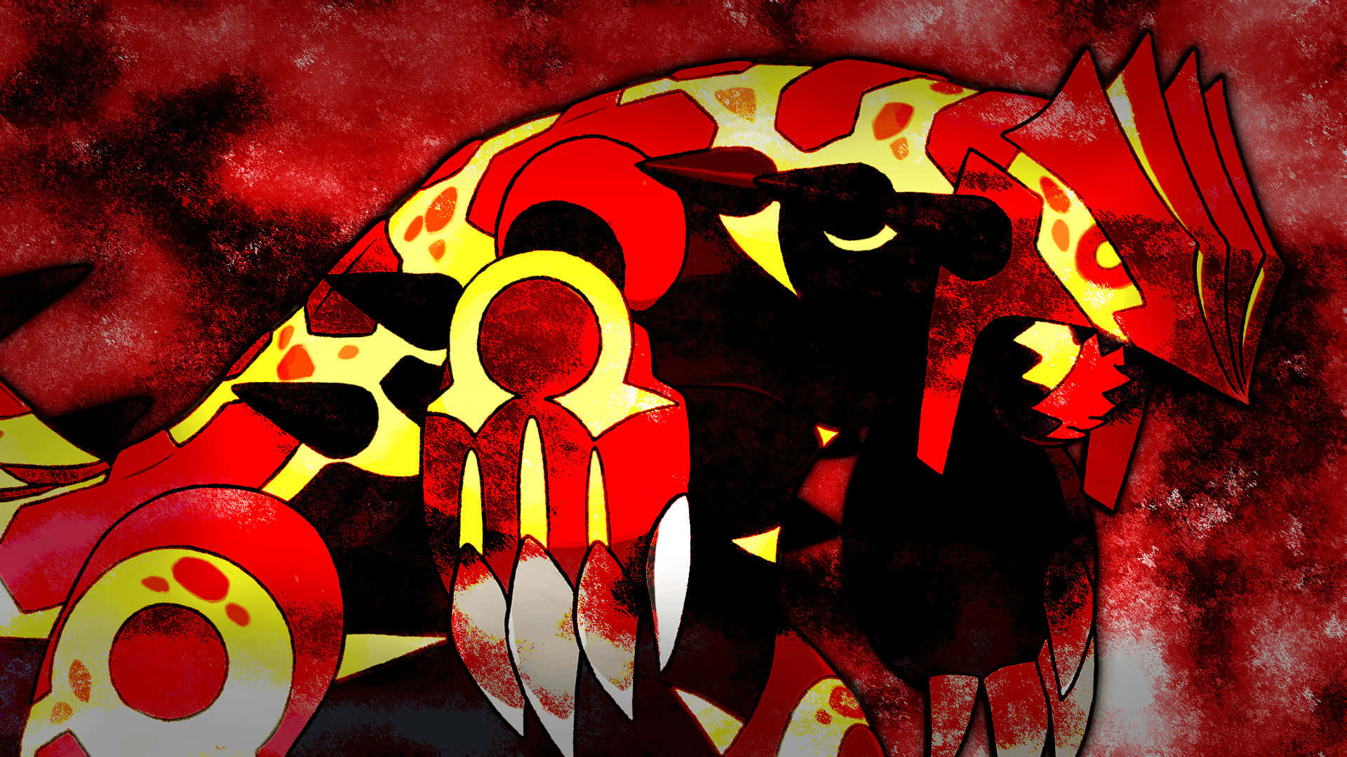 Primal Groudon In Red Abstract Wallpaper