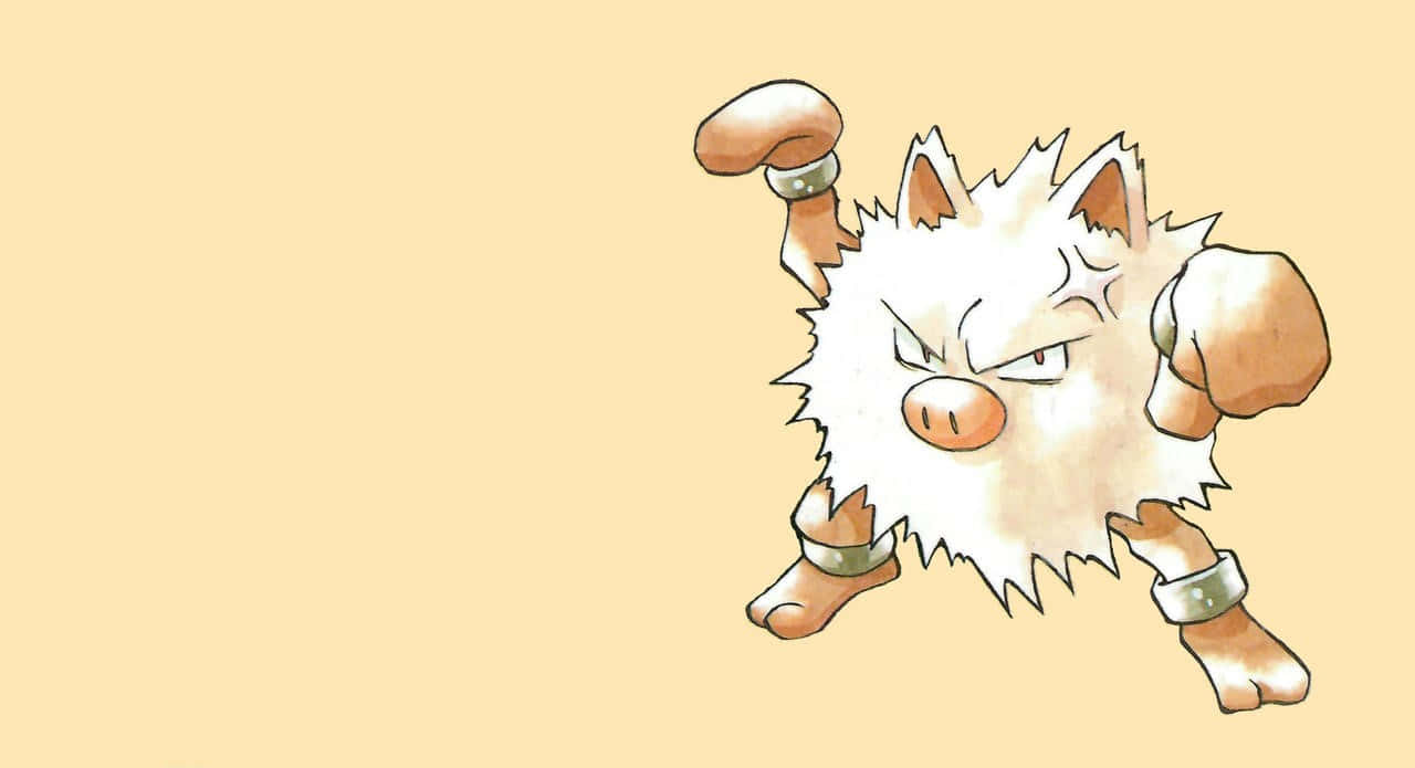 Primape Pokemon On Cream Background Wallpaper