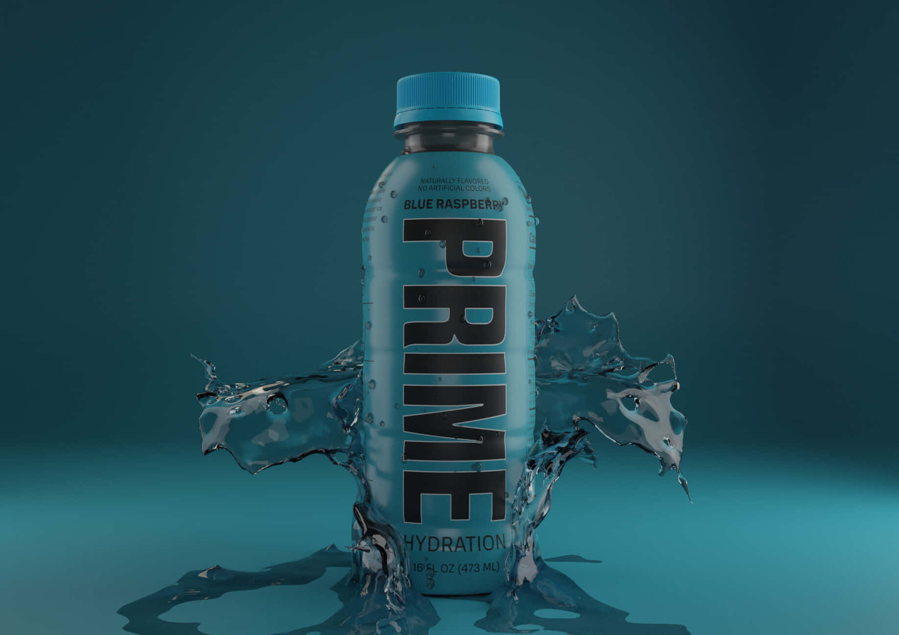 Prime Blue Raspberry Hydration Drink Splash Wallpaper