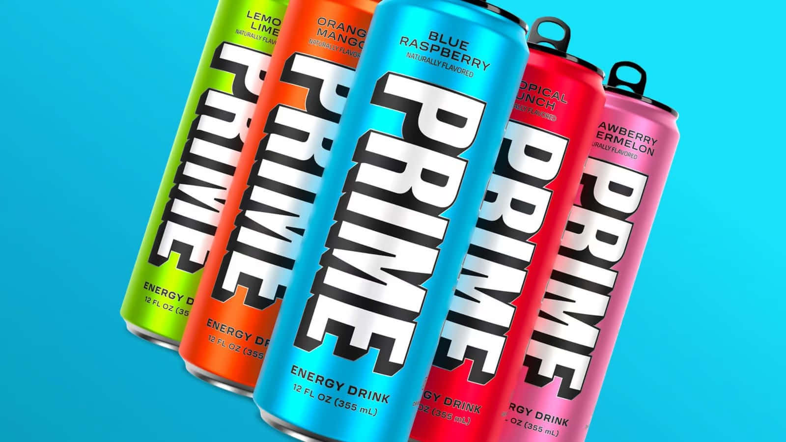 Prime Energy Drink Cans Variety Wallpaper