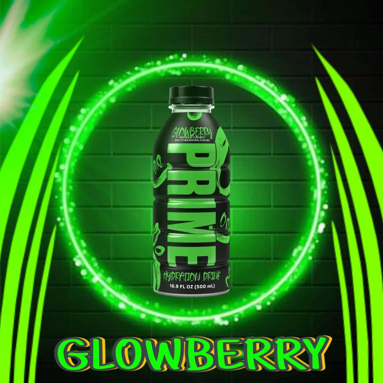 Prime Glowberry Hydration Drink Bottle Wallpaper