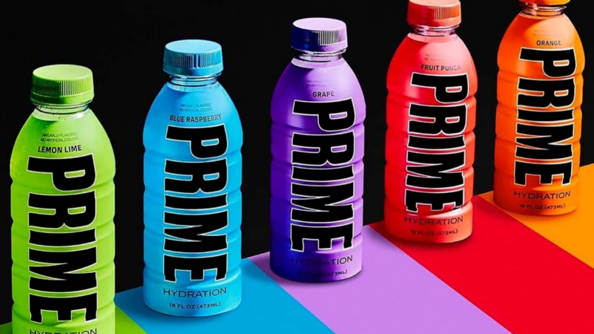 Prime Hydration Drink Bottles Variety Wallpaper