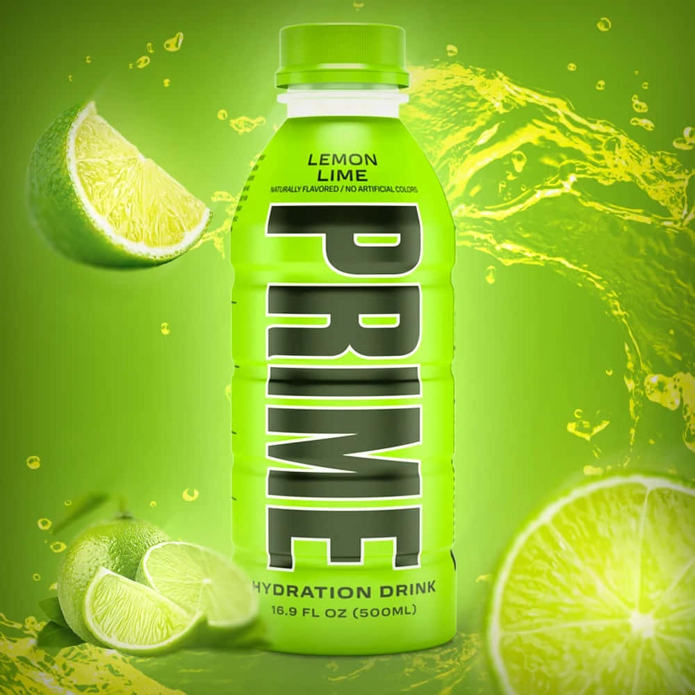 Prime Lemon Lime Hydration Drink Splash Wallpaper