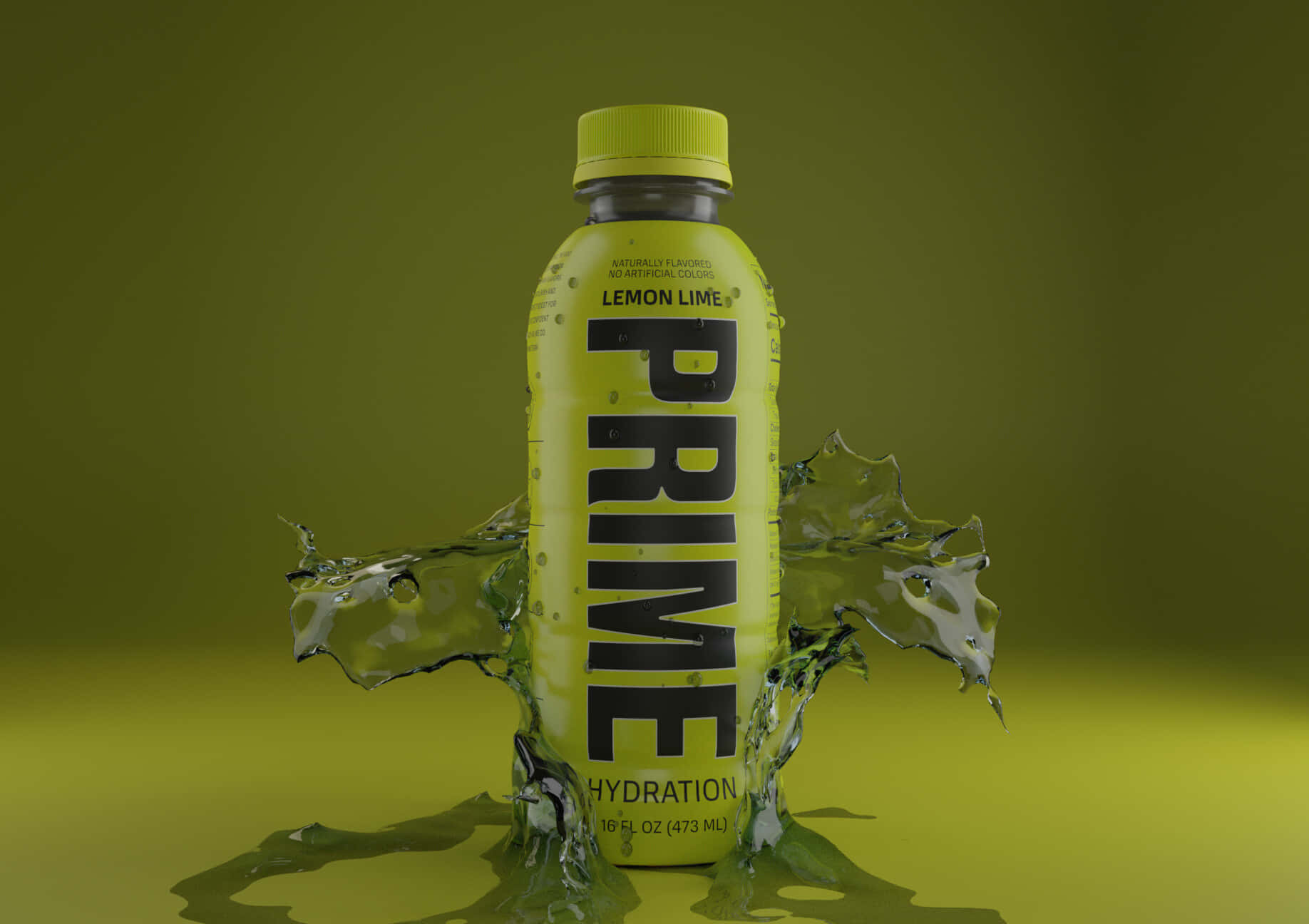 Prime Lemon Lime Hydration Drink Splash Wallpaper