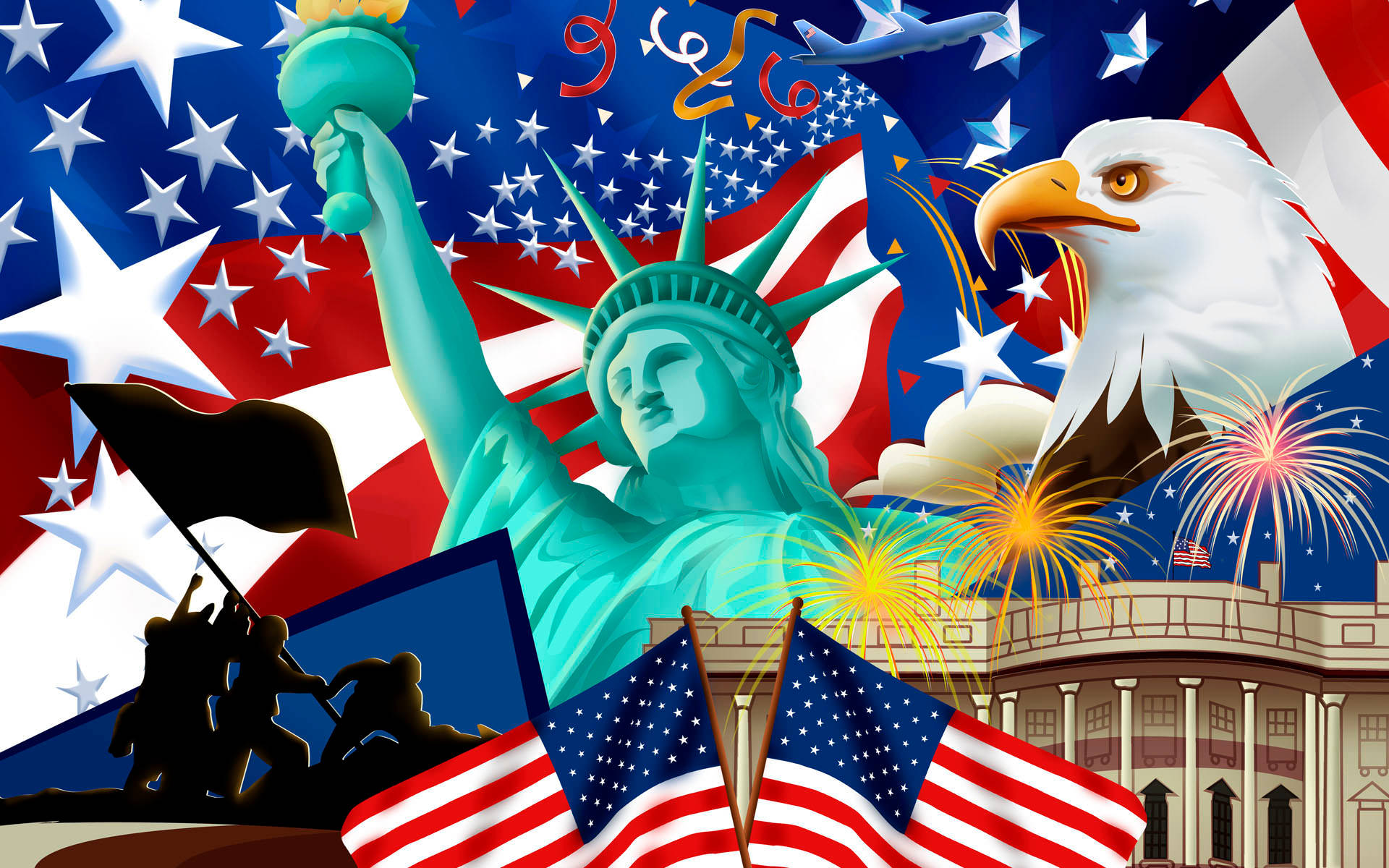 Prime Symbols Of American Patriotism Background