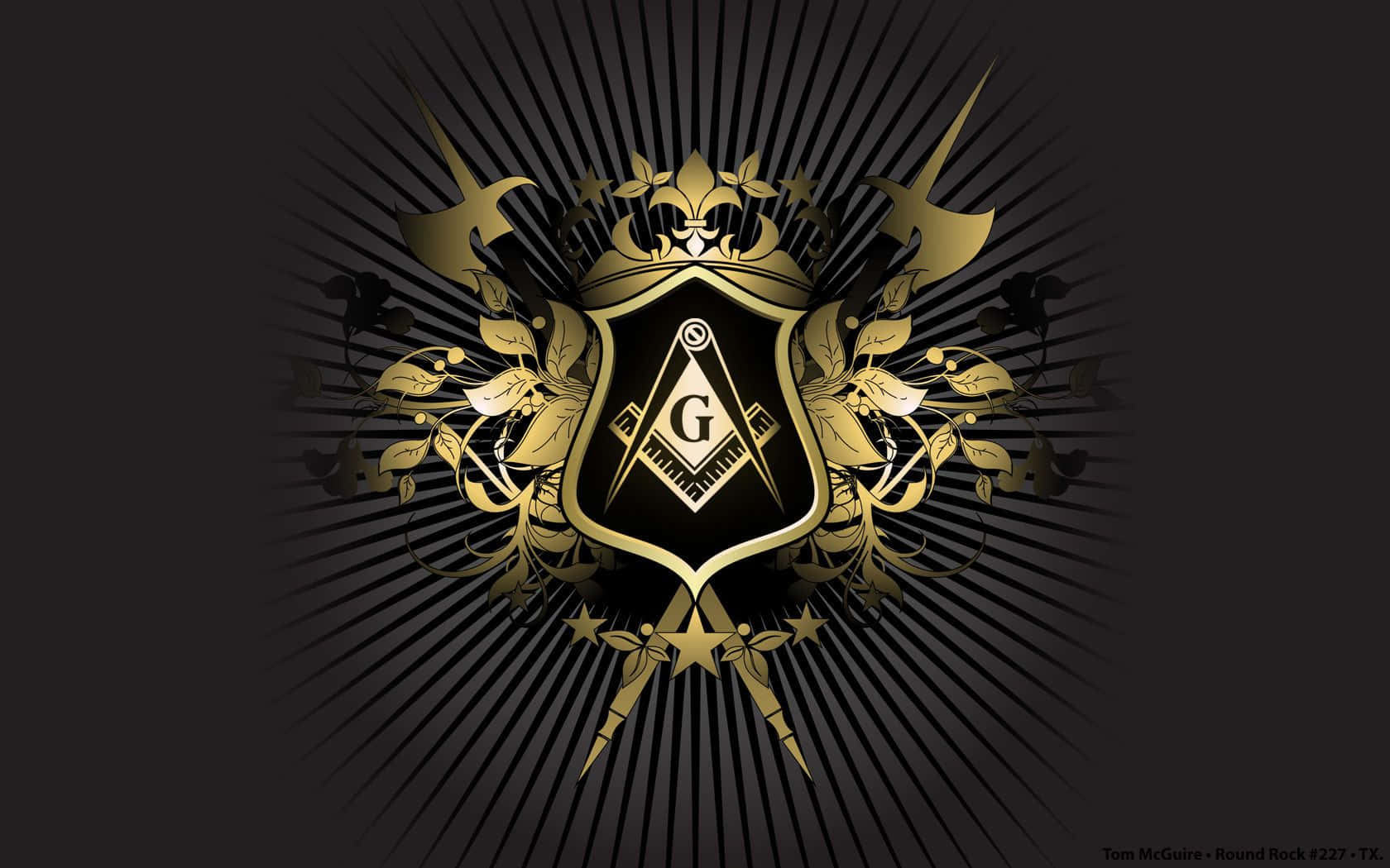 Masonic Emblem On Black Background Wallpaper
