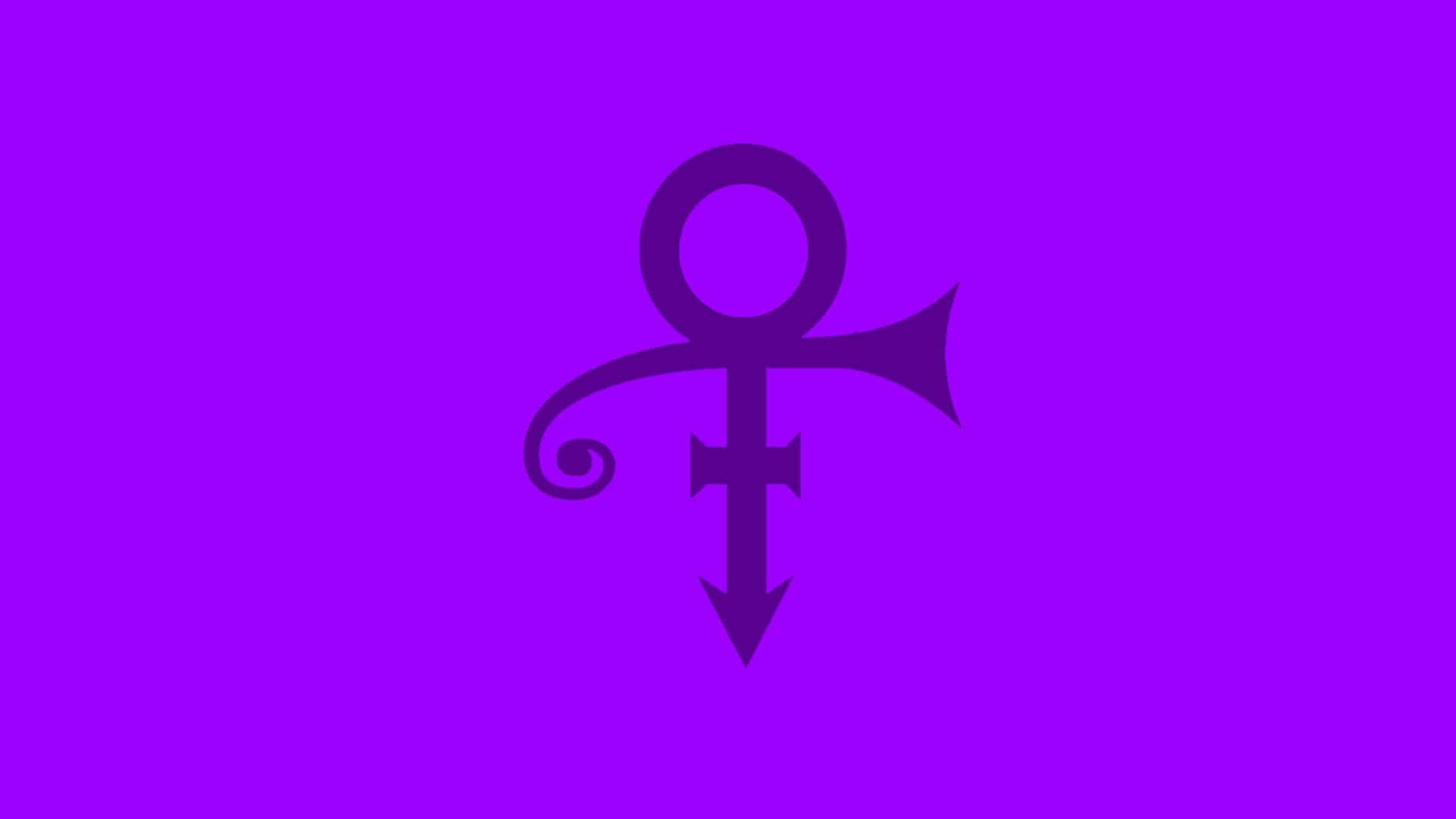 Pósterminimalista Del Símbolo Del Príncipe En Color Púrpura Fondo de pantalla