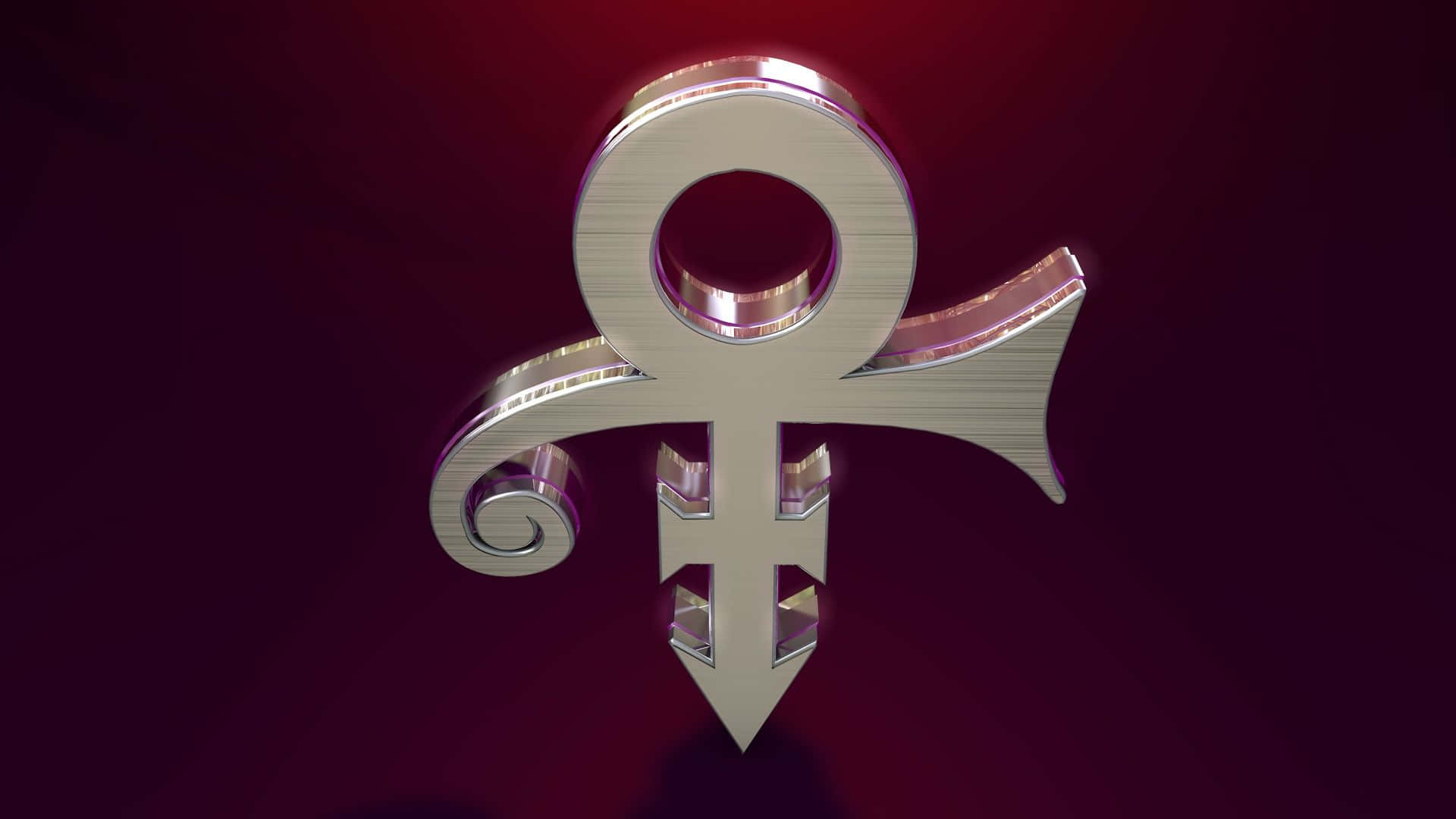 Prince Symbol In Fancy Gold Finish Wallpaper