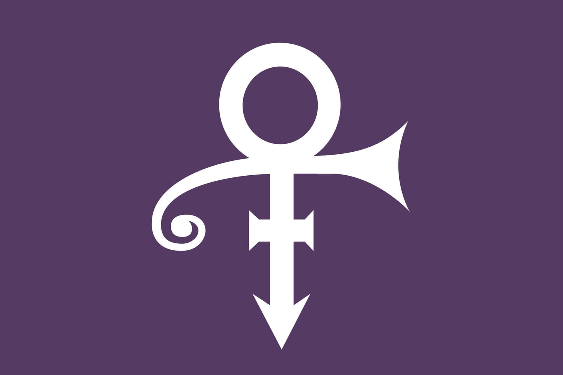 Prince Symbol In Violet And White Colors Wallpaper