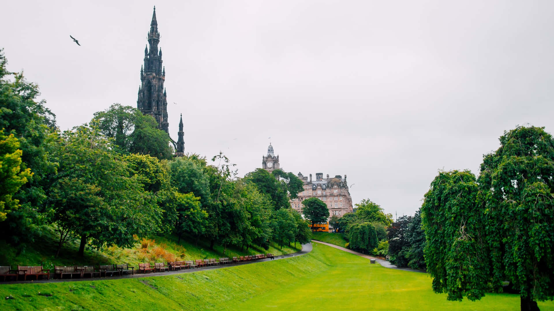 Princes Street Gardens Scott Monument Edinburgh Wallpaper