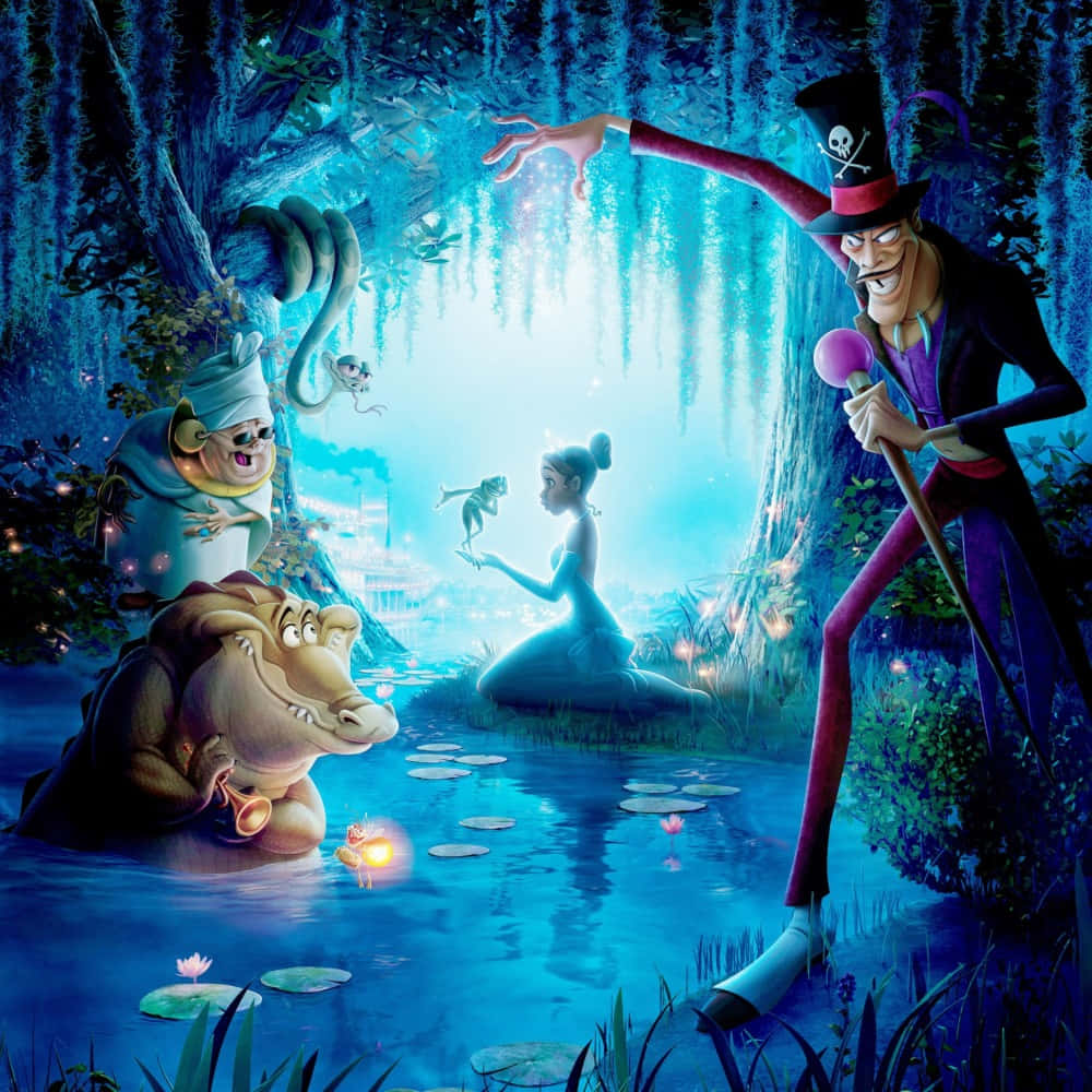 Princess Tiana and Frog Prince Naveen of Disney's The Princess and the Frog