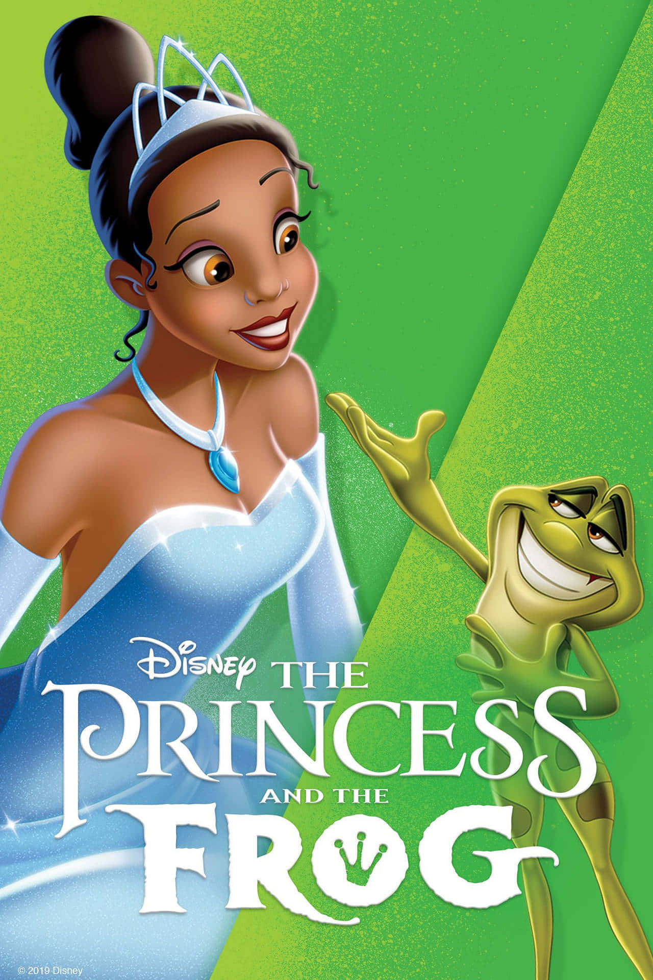 Princess Tiana and Prince Naveen in a musical scene