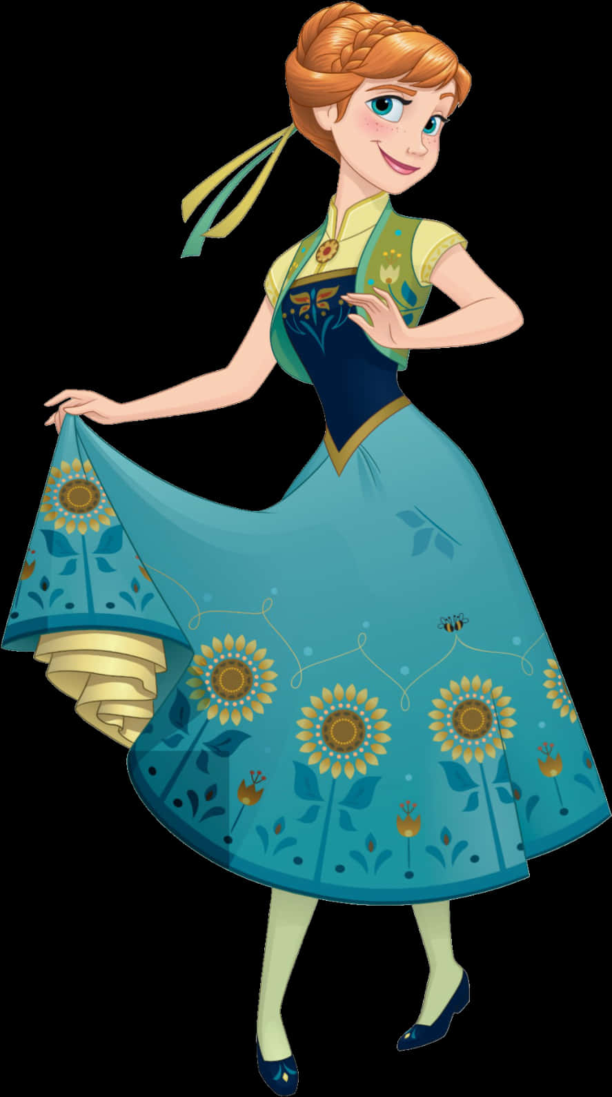 Princess_ Anna_ Frozen_ Character_ Pose PNG