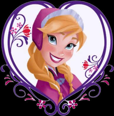 Princess Anna Frozen Heart Frame PNG