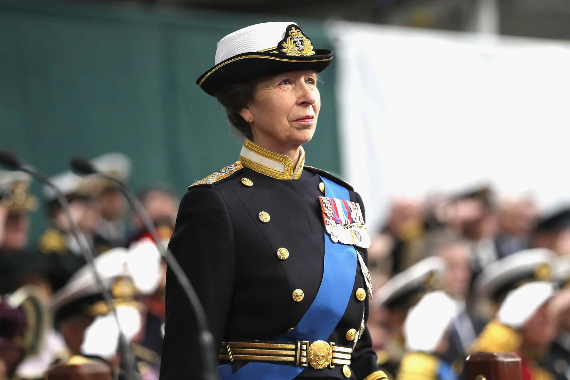 Princess Anne In Royal Military Suit Wallpaper