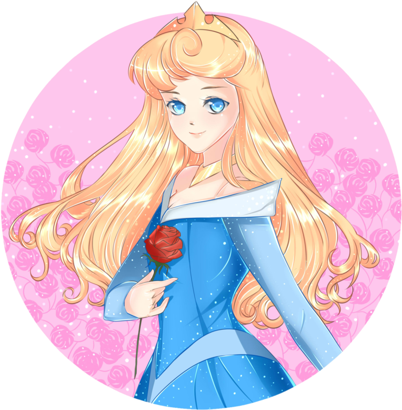 Princess Aurora Anime Style PNG