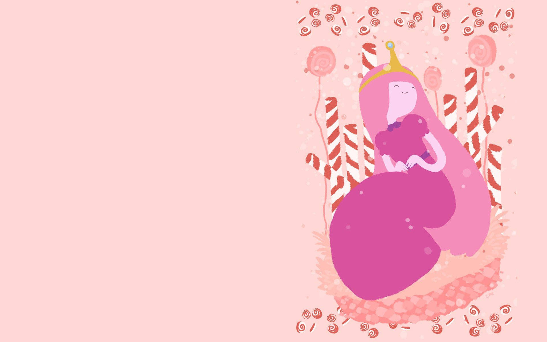 Princess Bubblegum Candy Cane Wallpaper