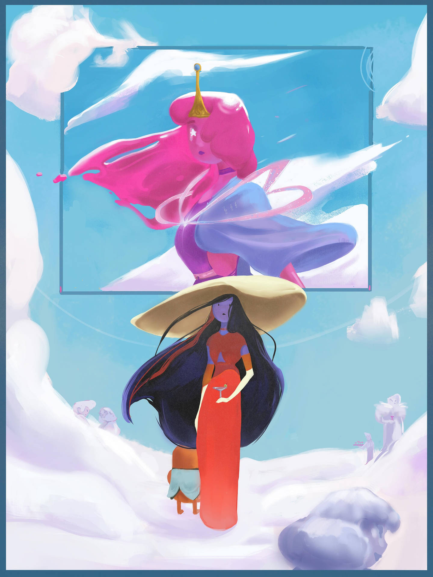 Princess Bubblegum Marceline Digital Artwork Wallpaper
