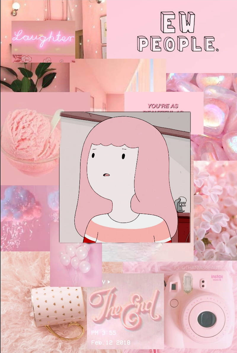 Prinsesse Bubblegum Pink Æstetik Wallpaper