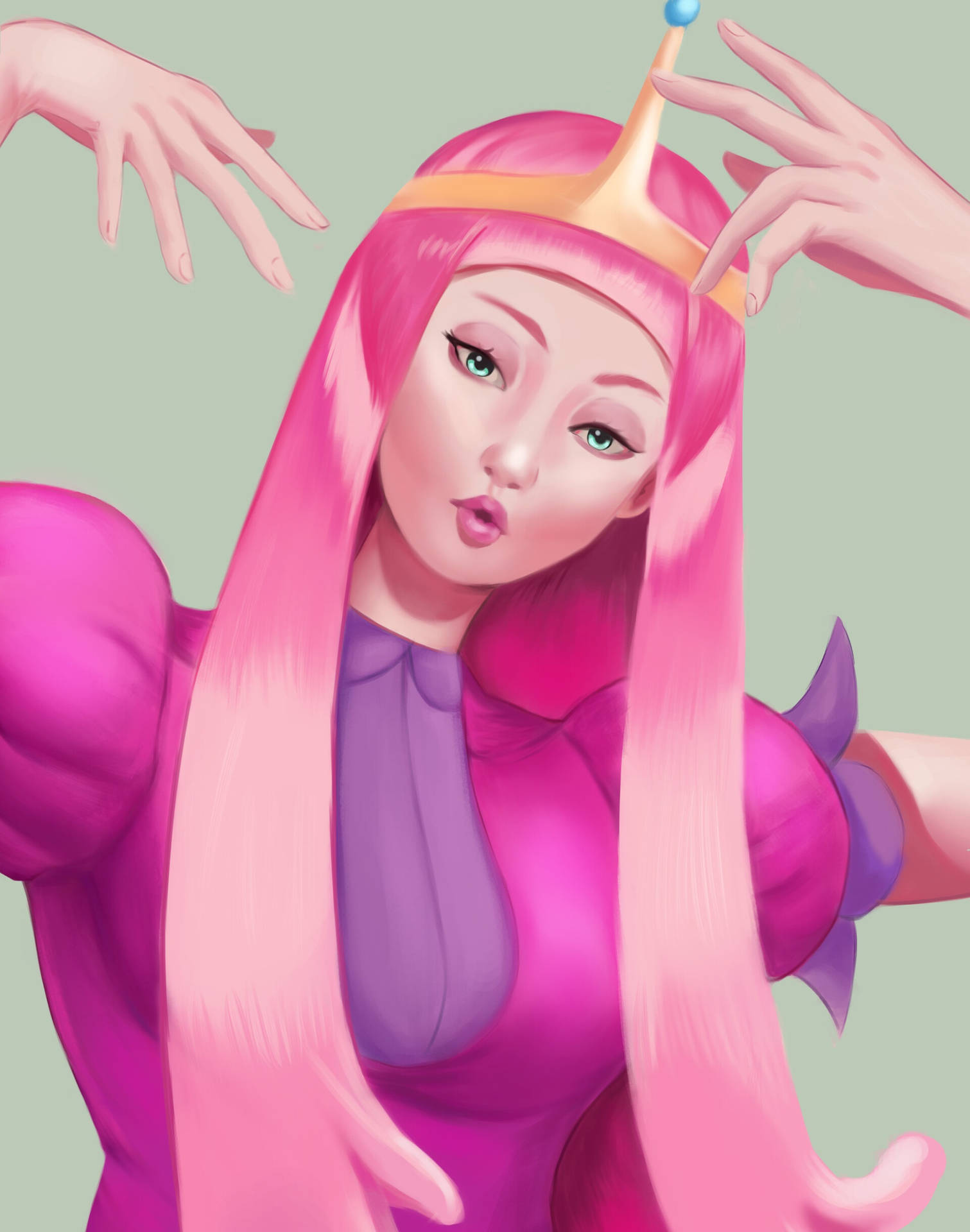 Princess Bubblegum Realistic Art Wallpaper