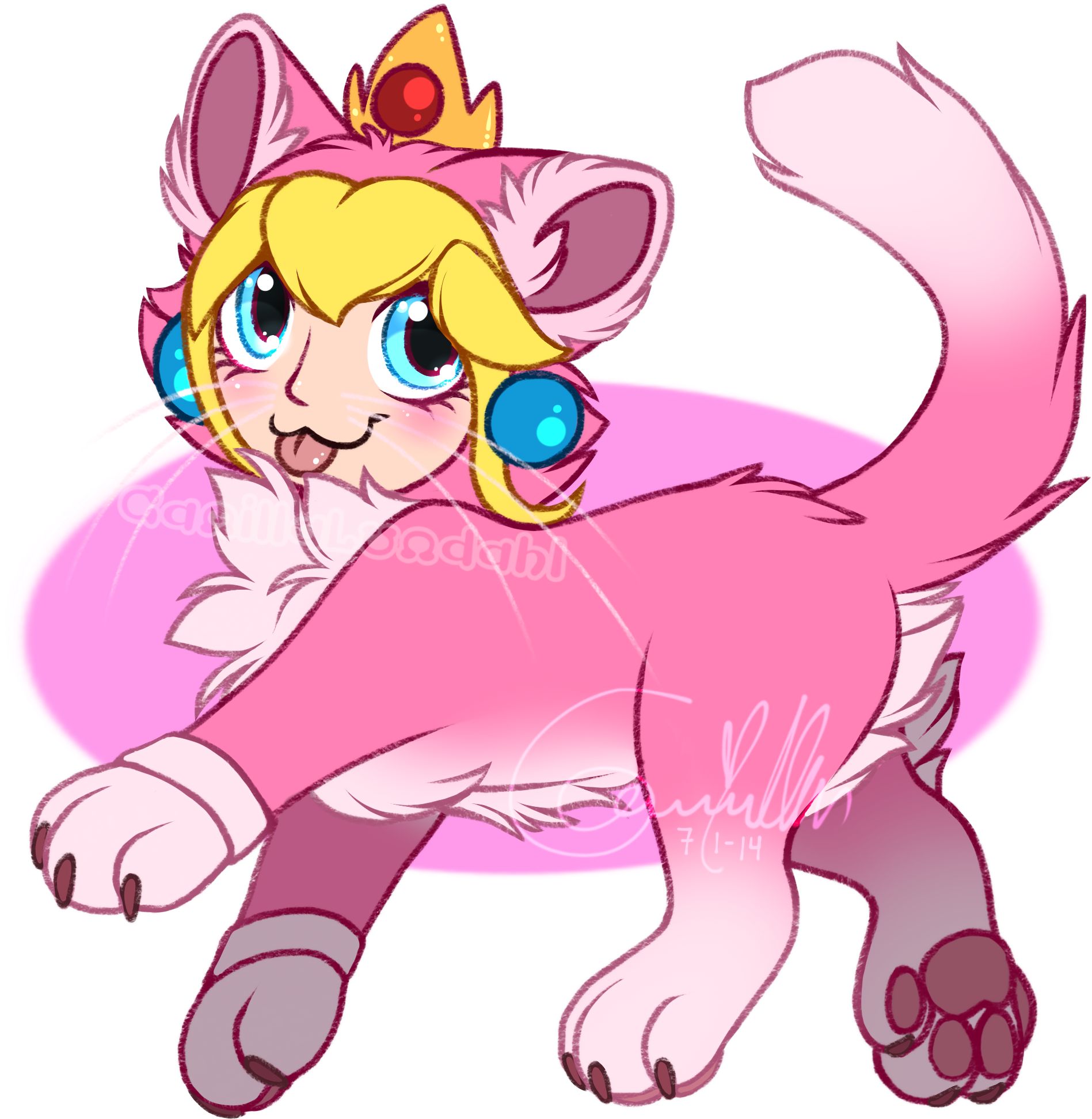 Princess Cat Cartoon Meme PNG