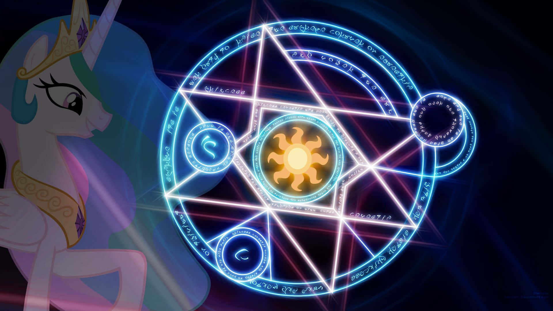 Princess Celestia Magic Circle Wallpaper