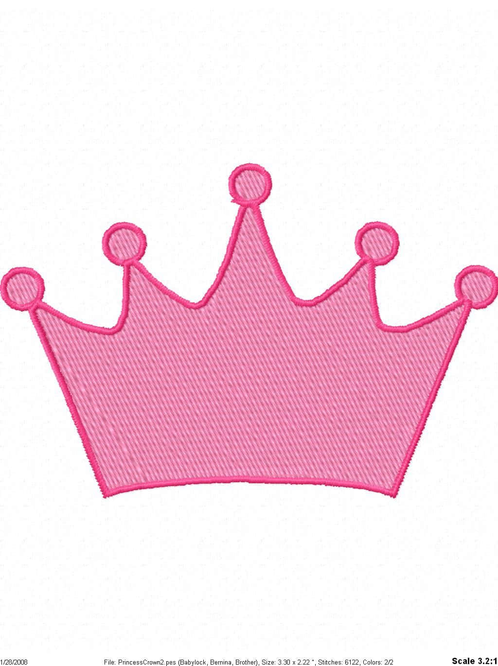A Pink Crown Embroidery Design Wallpaper