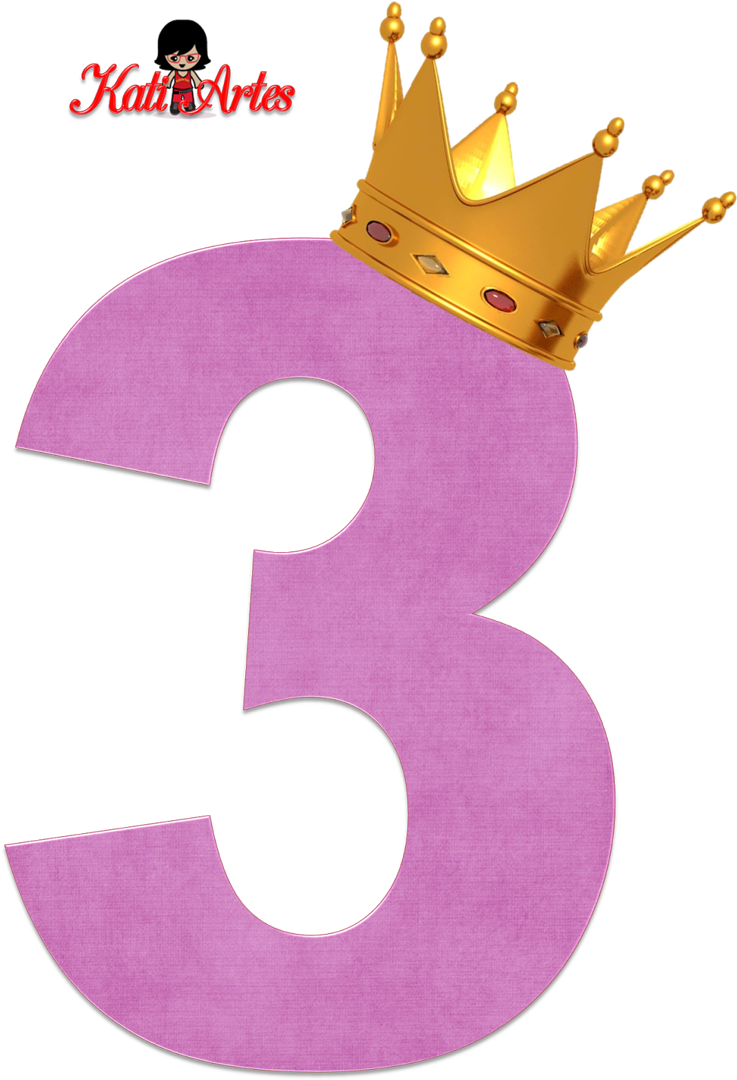 Princess Crown Number Three PNG