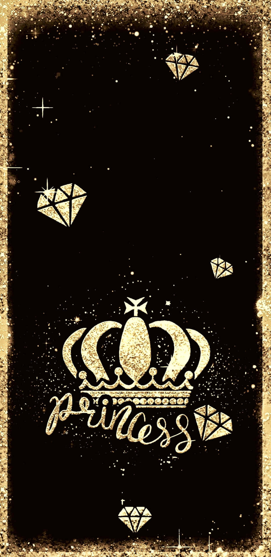 Shine bright with a golden princess crown! Wallpaper