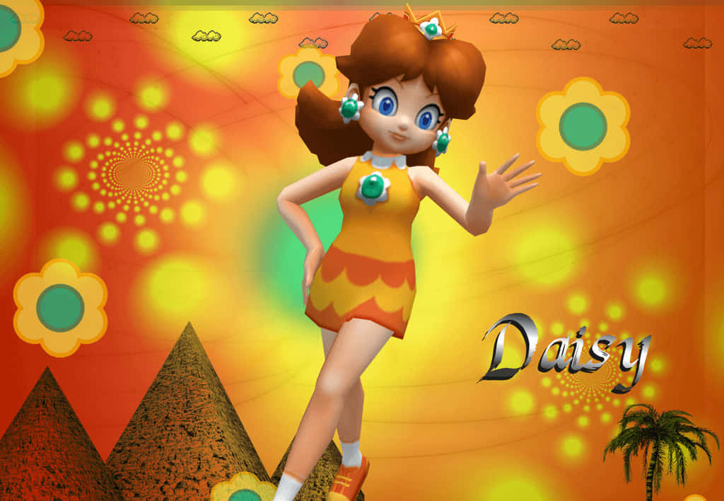 Cheerful Princess Daisy in her signature orange attire Wallpaper