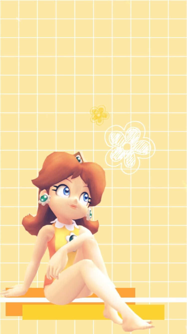 Charming Princess Daisy in a gleaming floral kingdom Wallpaper