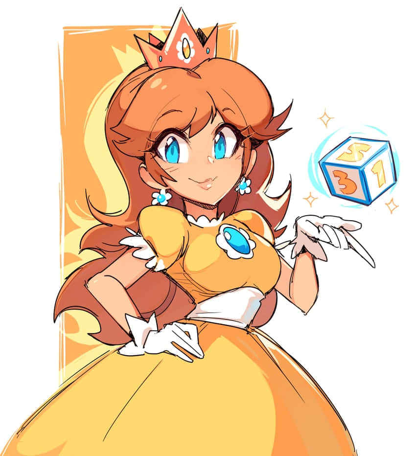 Enchanting Princess Daisy Smiles Radiantly Wallpaper