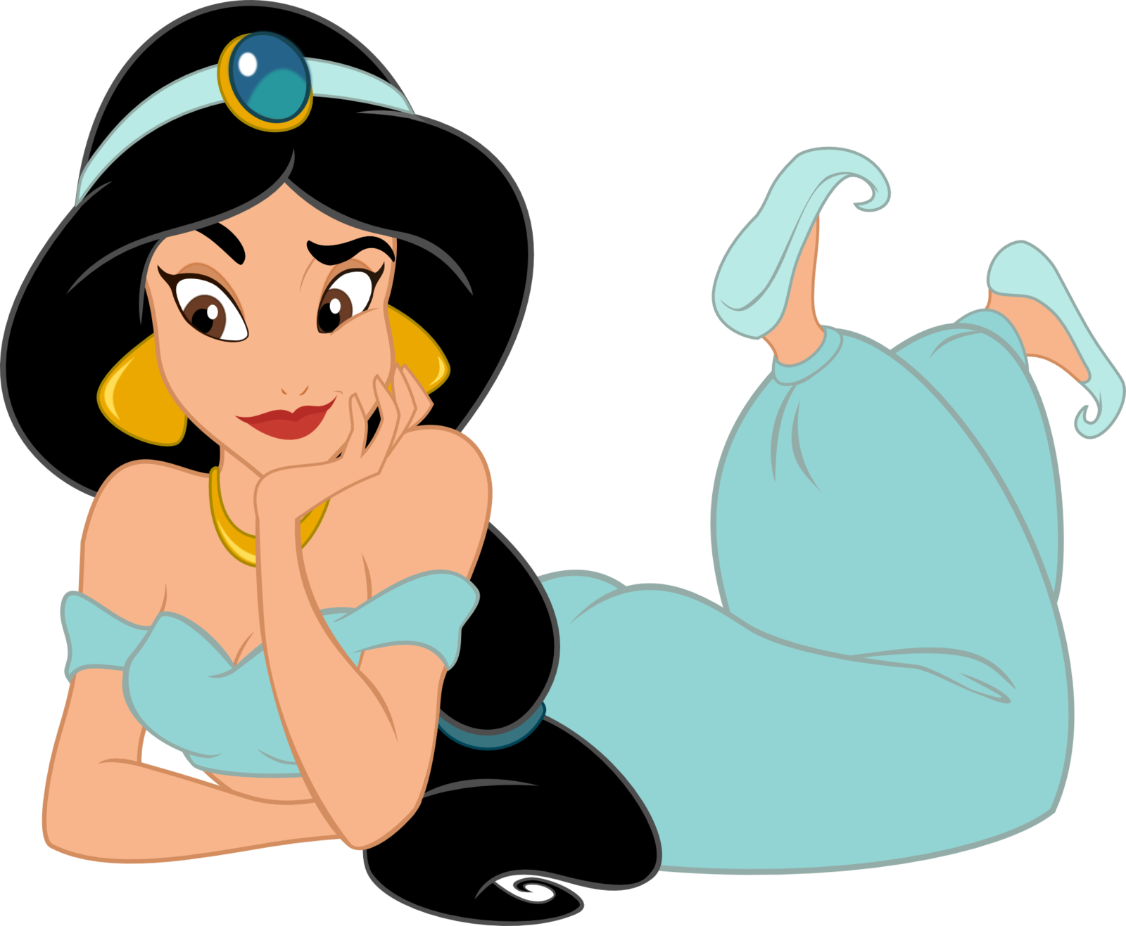 Princess Jasmine Relaxing Illustration PNG