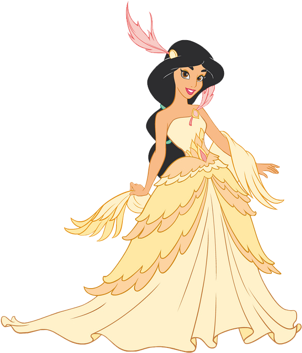 Princess Jasminein Golden Gown Illustration.png PNG