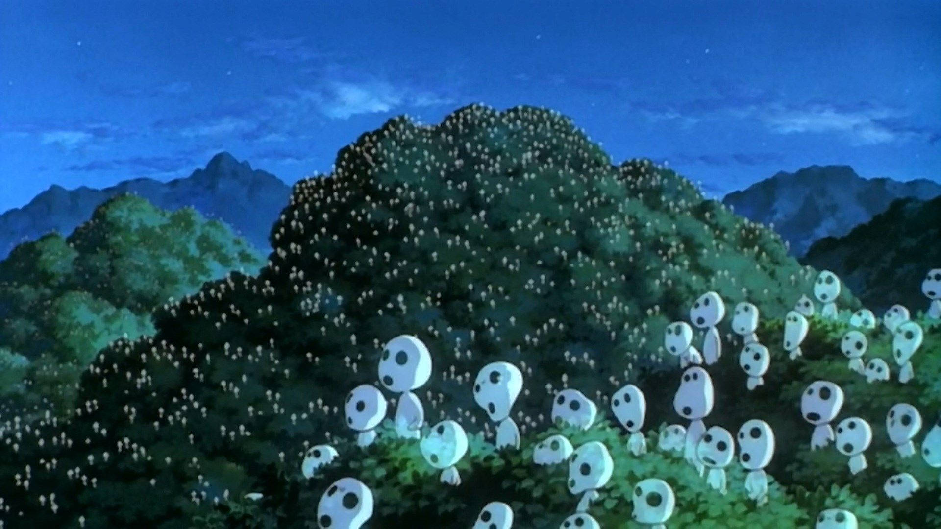 Tree Spirits in the Forest of Princess Mononoke Wallpaper