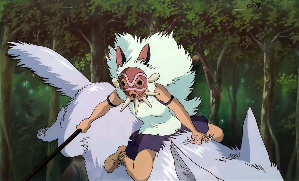 Princesamononoke Máscara Studio Ghibli Papel de Parede