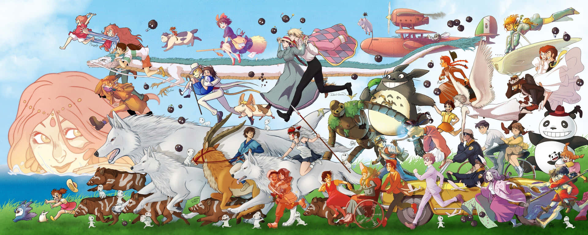 Upplevstudio Ghiblis Episka Fantasivärld I Princess Mononoke På Dator Eller Mobilskärmen. Wallpaper