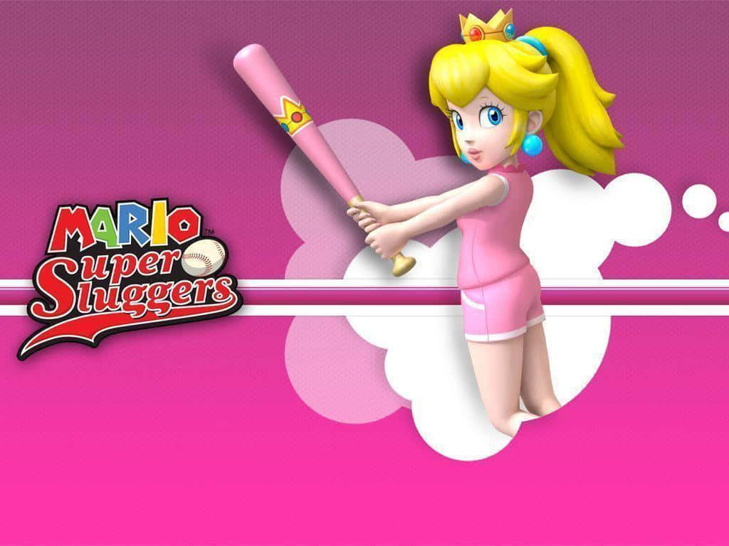 Princess Peach looking beautiful in her iconic pink dress. Wallpaper